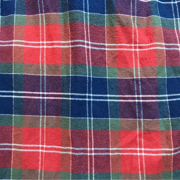 J. Crew Mercantile Orange Blue Green Flannel Plaid Button Down Top, EUC, S - Picture 10 of 13